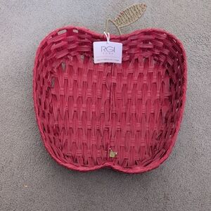 Red Woven Apple-Shaped Basket